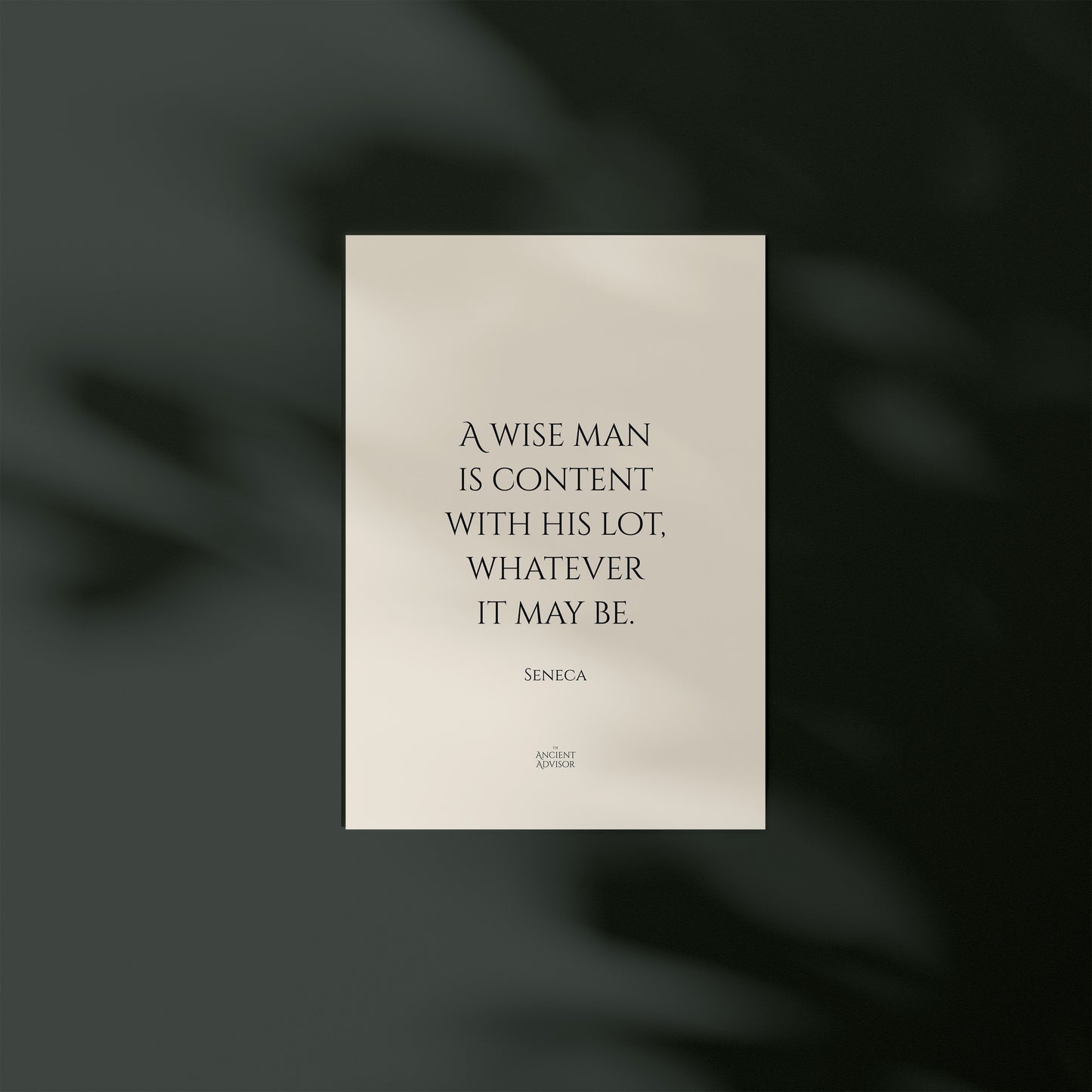A wise man is content with his lot, whatever it may be. – Stoicism Poster, Stoic Wall Art, Seneca Quote Print