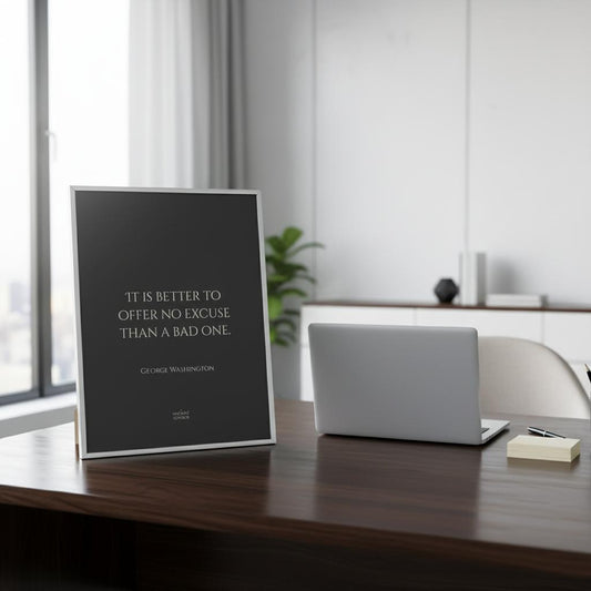 It is better to offer no excuse than a bad one... George Washington inspirational poster