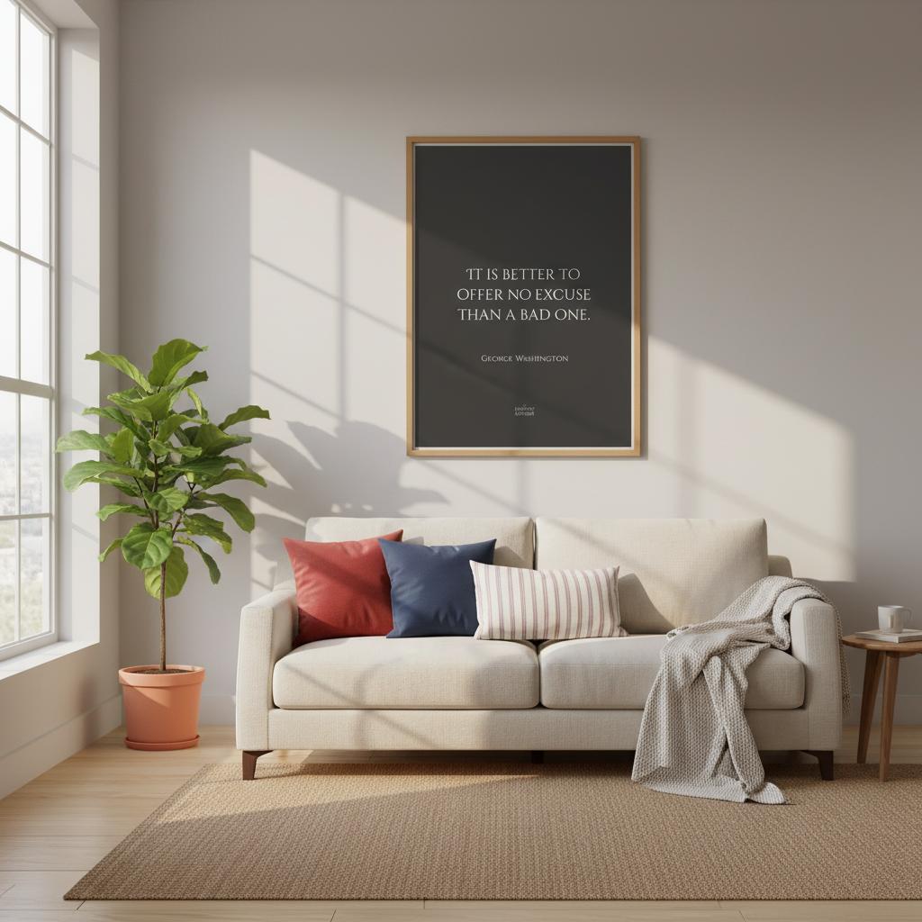 It is better to offer no excuse than a bad one... George Washington inspirational poster