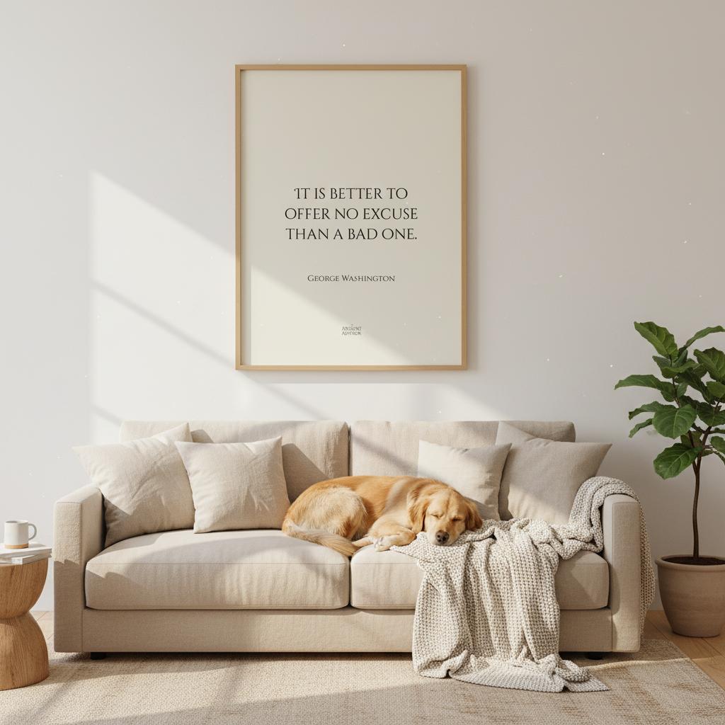 It is better to offer no excuse than a bad one... George Washington inspirational poster