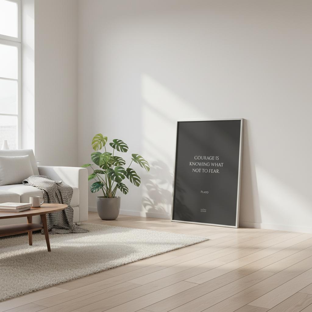 Courage is knowing what not to fear – Inspirational Plato poster