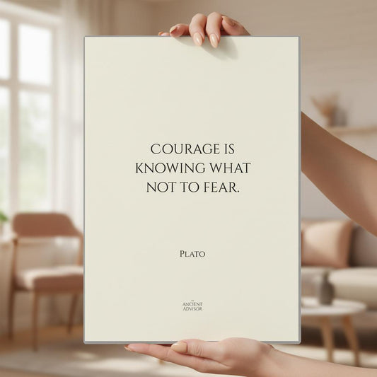Courage is knowing what not to fear – Inspirational Plato poster