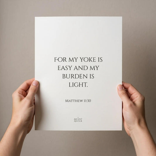 For my yoke is easy and my burden is light. – Inspirational Bible verse poster