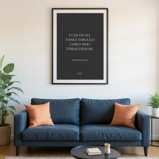 I can do all things through Christ who strengthens me – Inspirational Poster, Religious Wall Art, Philippians 4:13 poster