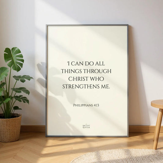 I can do all things through Christ who strengthens me – Inspirational Poster, Religious Wall Art, Philippians 4:13 poster