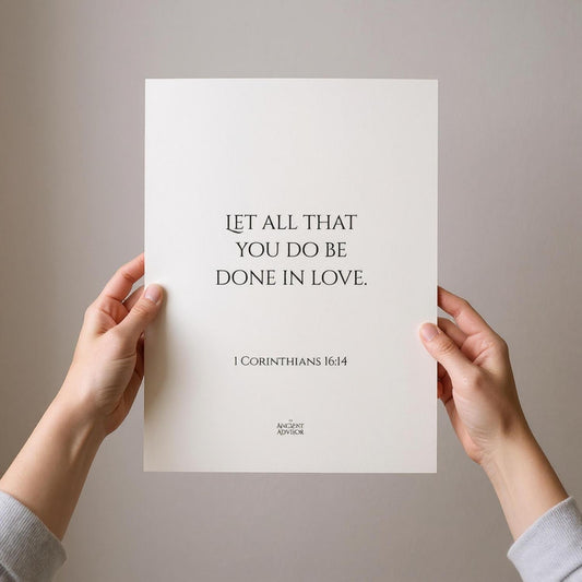 Let all that you do be done in love – Inspirational Bible verse poster, 1 Corinthians 16:14