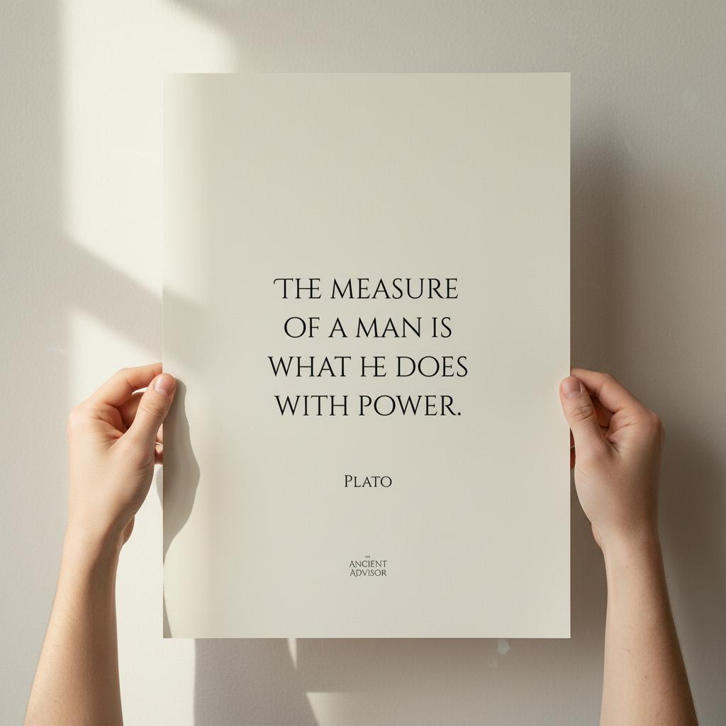 The measure of a man is what he does with power - Inspirational quote Plato poster