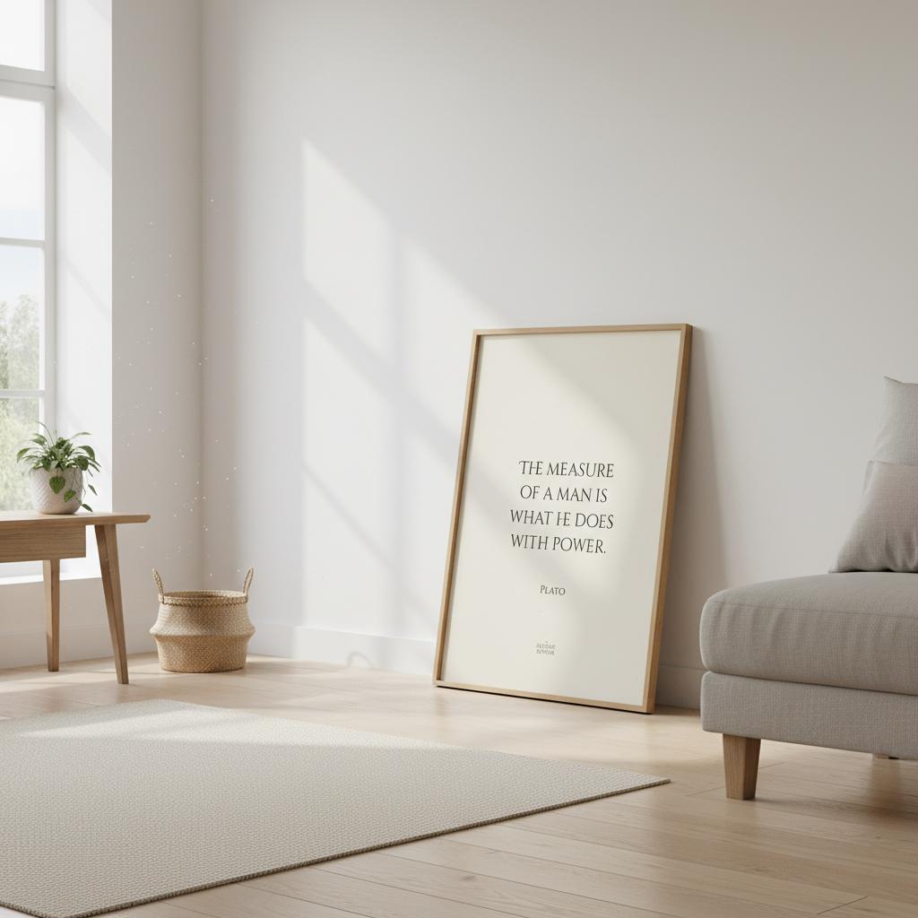 The measure of a man is what he does with power - Inspirational quote Plato poster