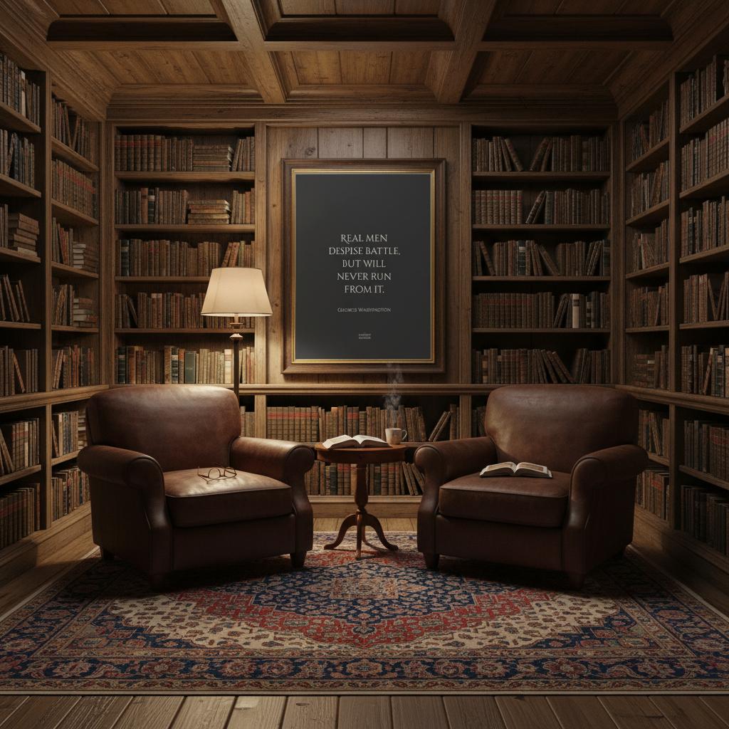 Real men despise battle, but will never run from it... inspirational George Washington poster