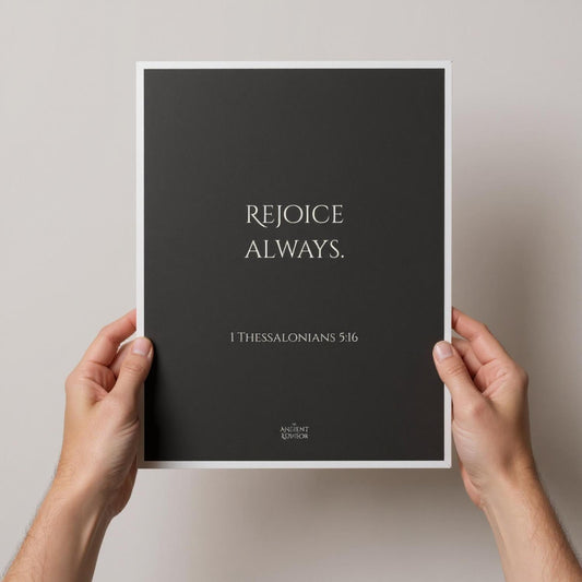 Rejoice always – Inspirational Poster, Religious Wall Art, Thessalonians Quote Print