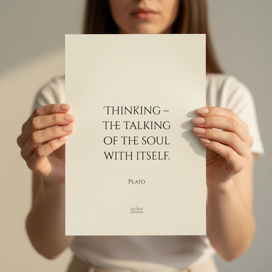 Thinking - the talking of the soul with itself. Inspirational Plato quote poster