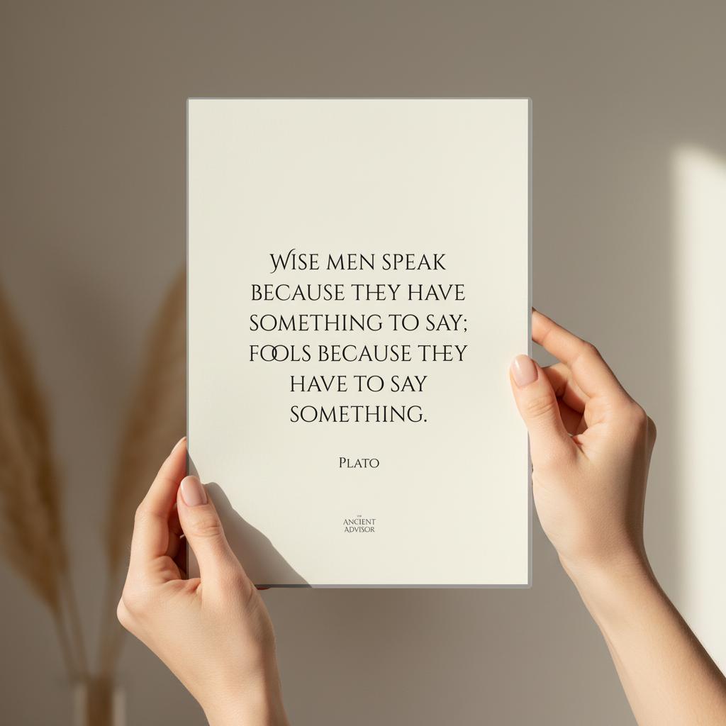 Wise men speak because they have something to say... Inspirational Plato poster