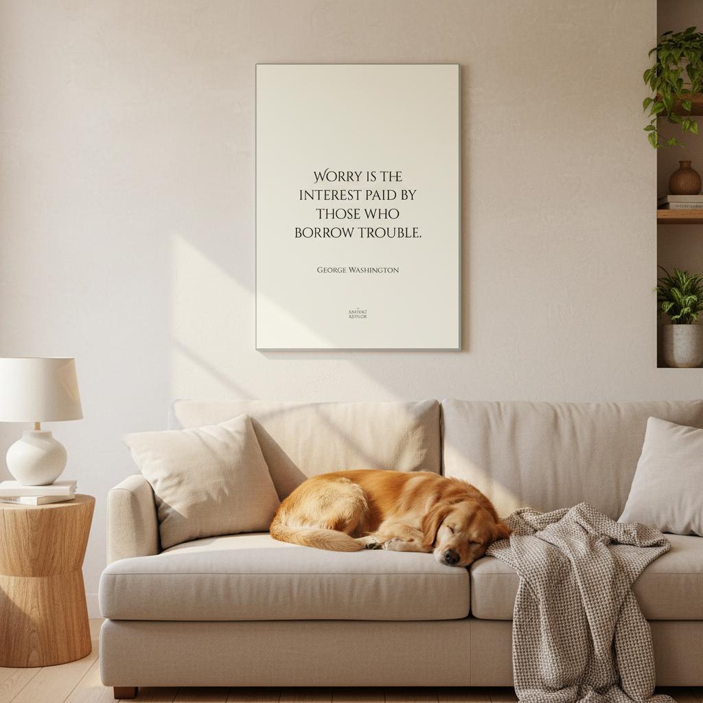 Worry is the interest paid by those who borrow trouble... George Washington poster quote