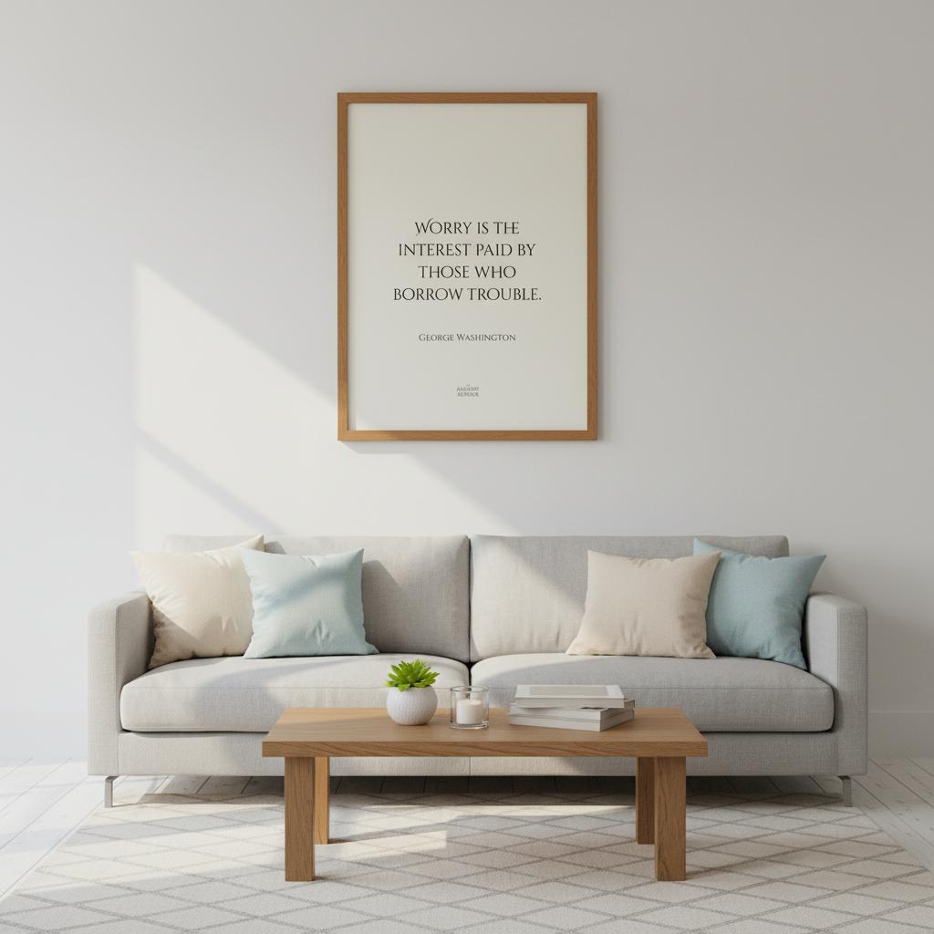 Worry is the interest paid by those who borrow trouble... George Washington poster quote