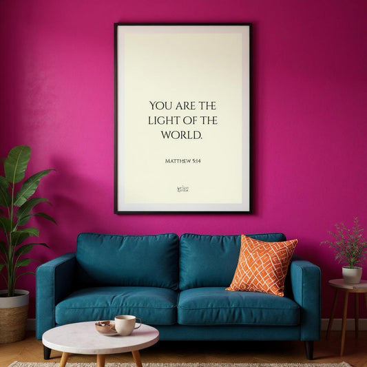 You are the light of the world – Inspirational Bible verse poster, Matthew 5:14