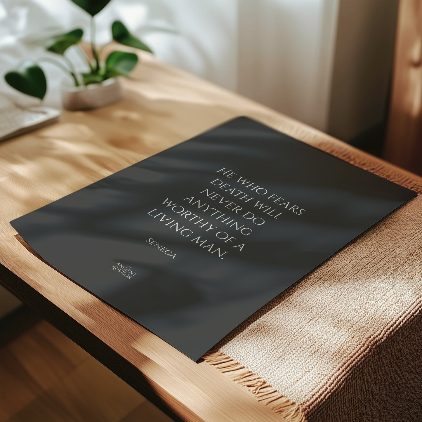 He who fears death will never do anything worthy of a living man. – Stoicism Poster, Stoic Wall Art, Seneca Quote Print