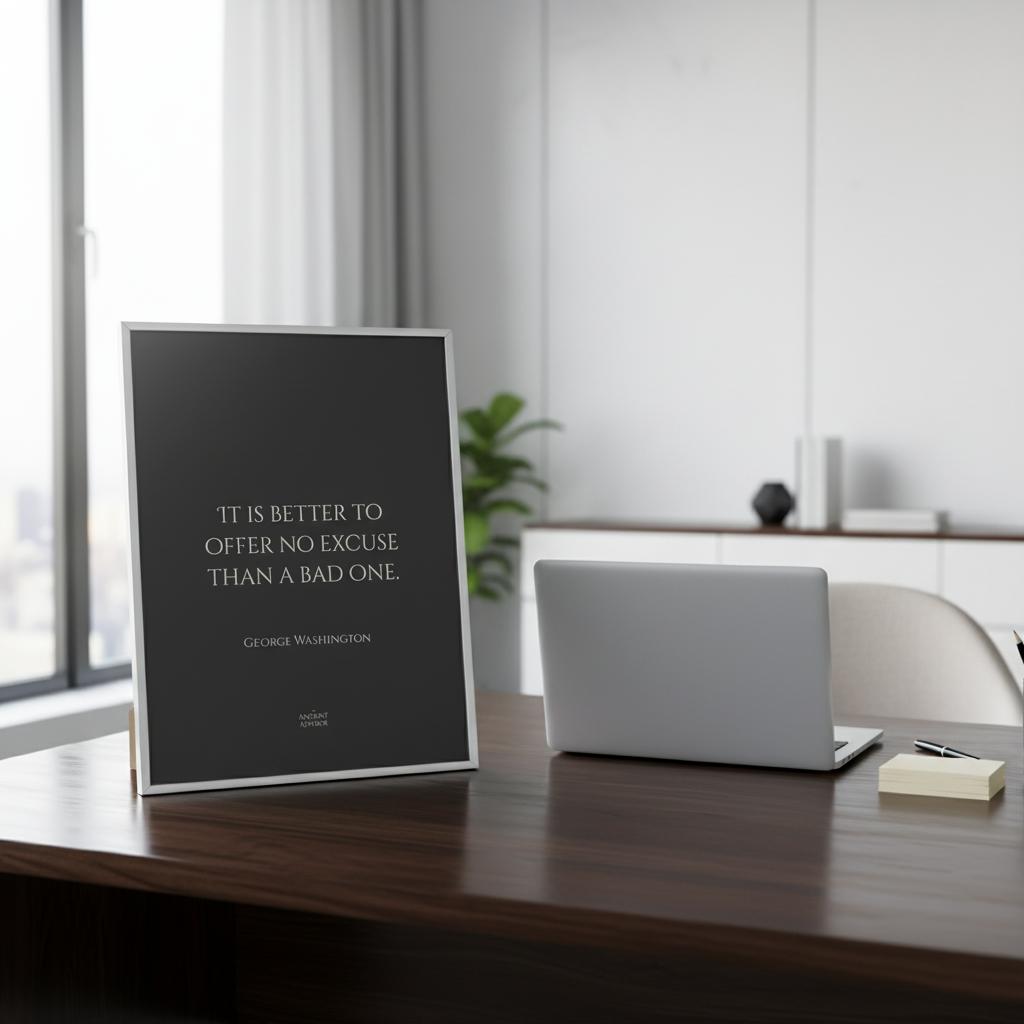 It is better to offer no excuse than a bad one... George Washington inspirational poster