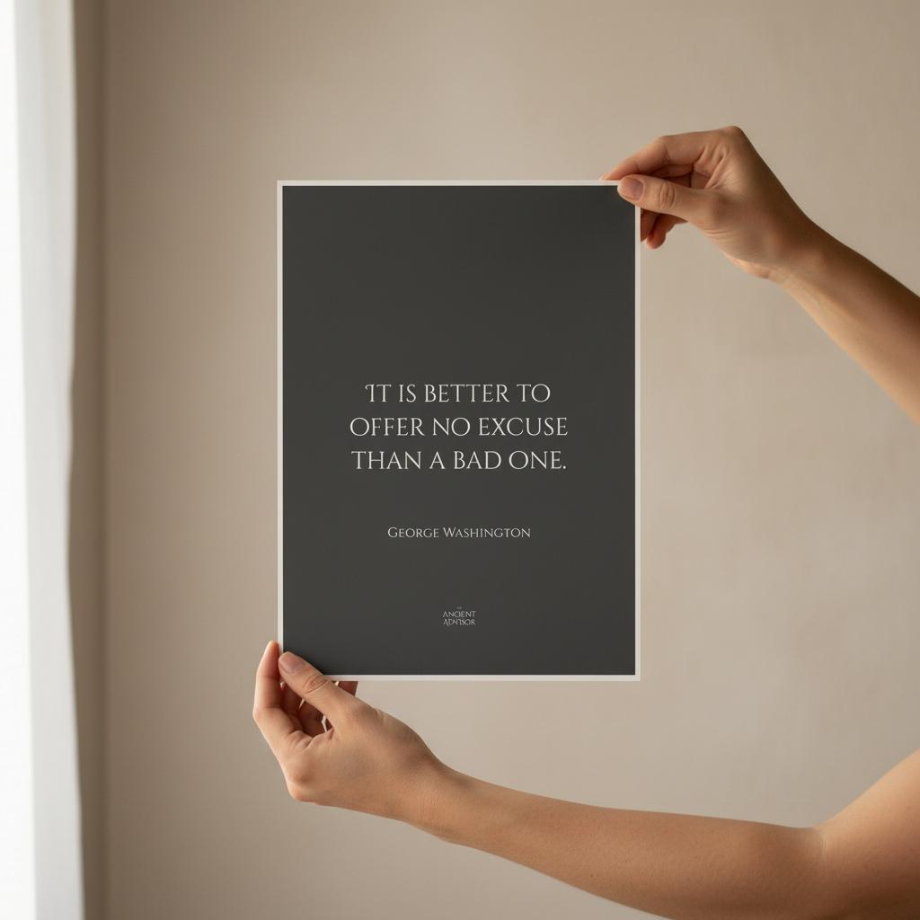 It is better to offer no excuse than a bad one... George Washington inspirational poster