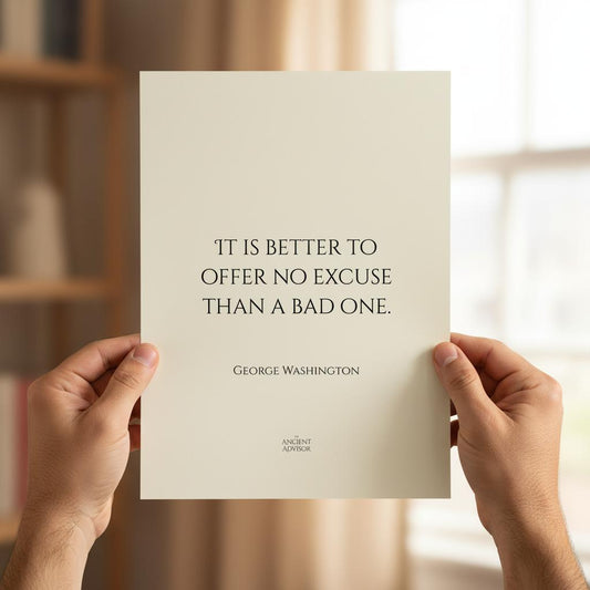 It is better to offer no excuse than a bad one... George Washington inspirational poster