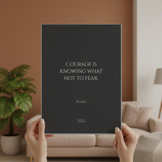 Courage is knowing what not to fear – Inspirational Plato poster