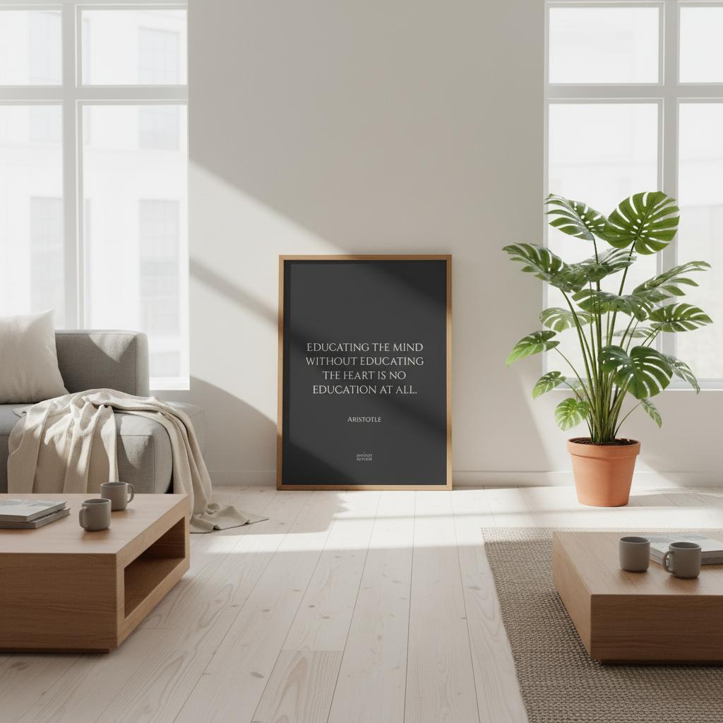 Educating the mind without educating the heart is no education at all – Inspirational Aristotle poster