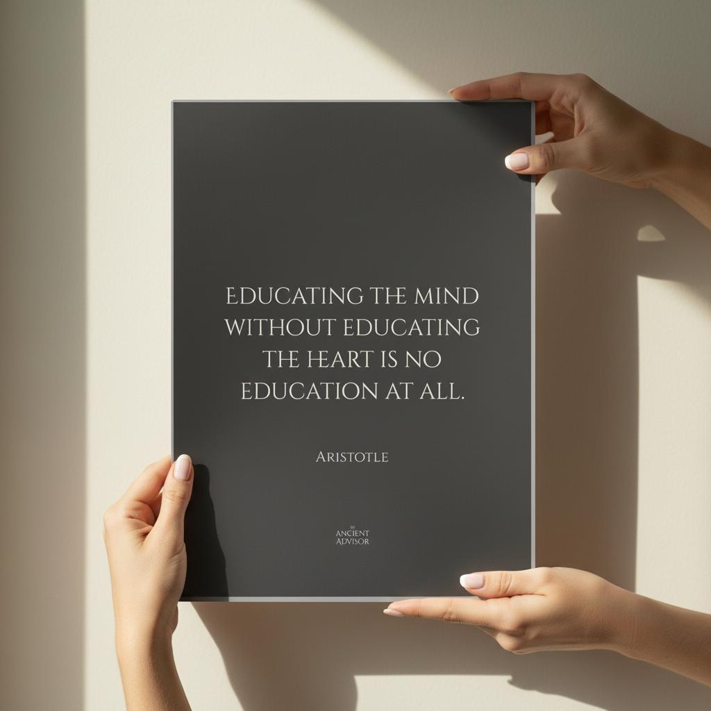 Educating the mind without educating the heart is no education at all – Inspirational Aristotle poster