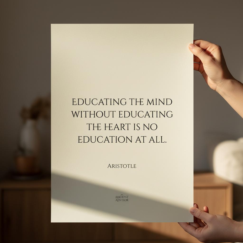Educating the mind without educating the heart is no education at all – Inspirational Aristotle poster