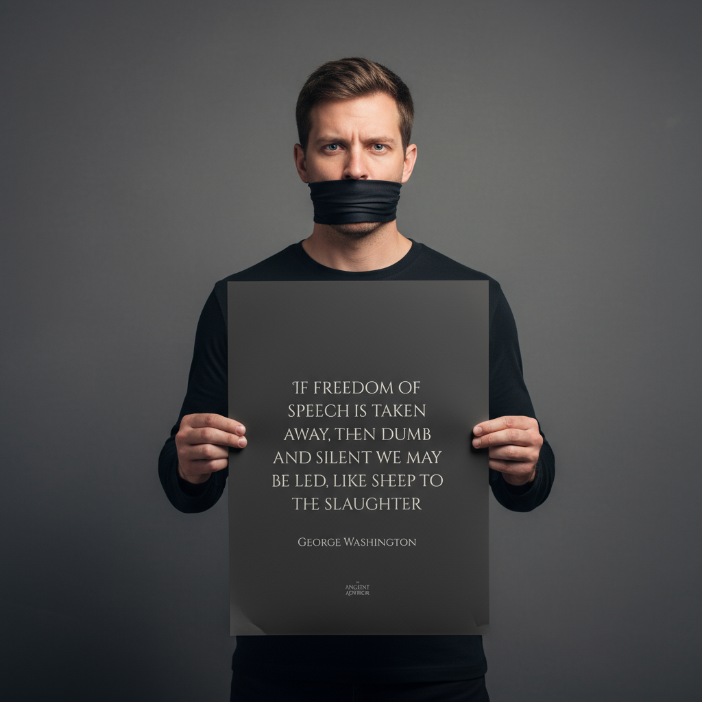 If freedom of speech is taken away... George Washington inspirational poster