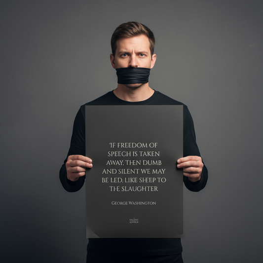 If freedom of speech is taken away... George Washington inspirational poster