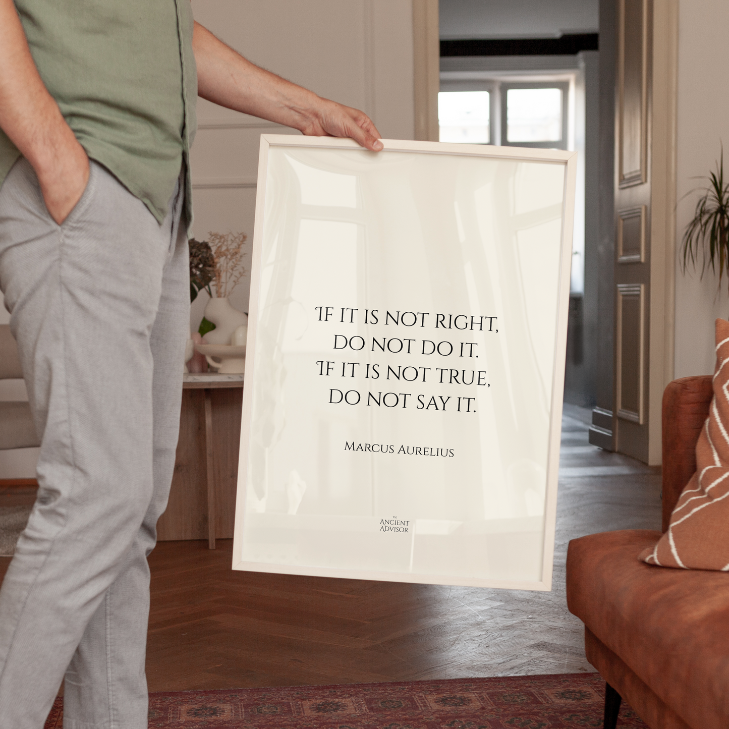 If it is not right, do not do it. If it is not true, do not say it. – Stoicism Poster, Stoic Wall Art, Marcus Aurelius Quote Print