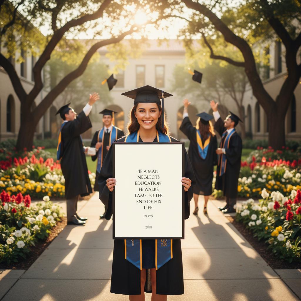 If a man neglects education he walks lame... Inspirational Plato poster