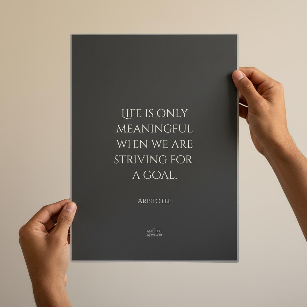 Life is only meaningful when we are striving for a goal – Inspirational Aristotle poster