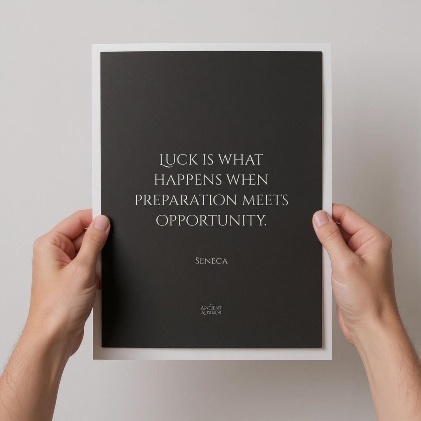 Luck is what happens when preparation meets opportunity. – Stoicism Poster, Stoic Wall Art, Seneca Quote Print