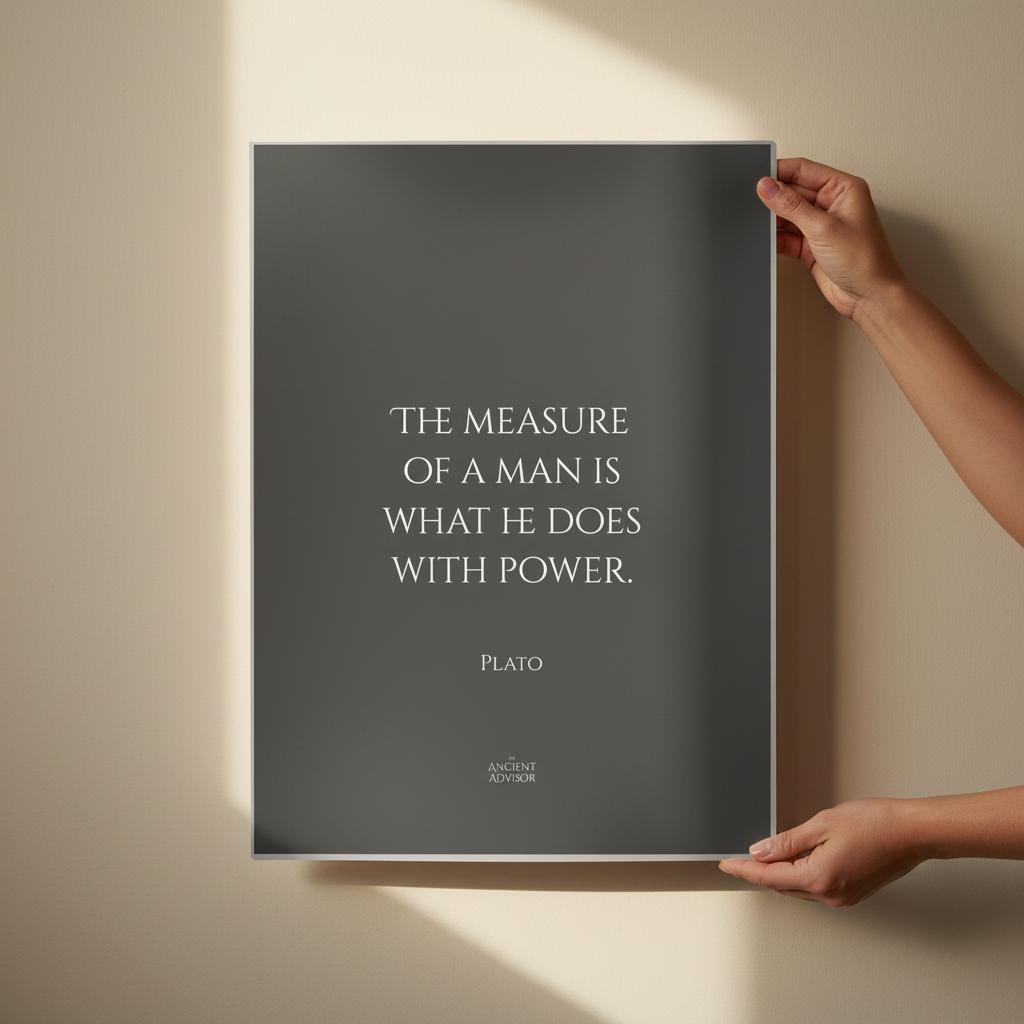 The measure of a man is what he does with power - Inspirational quote Plato poster