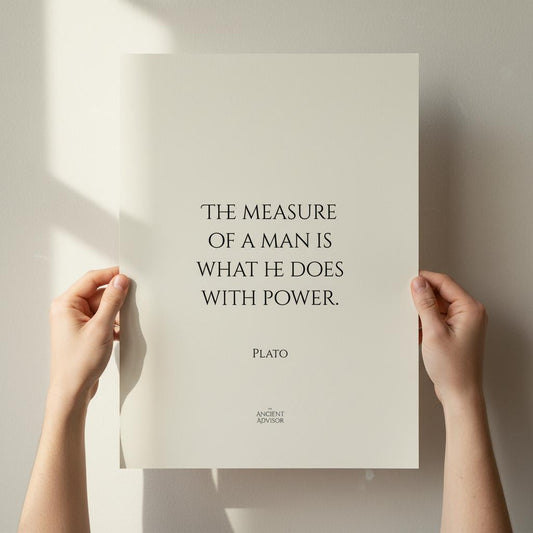 The measure of a man is what he does with power - Inspirational quote Plato poster