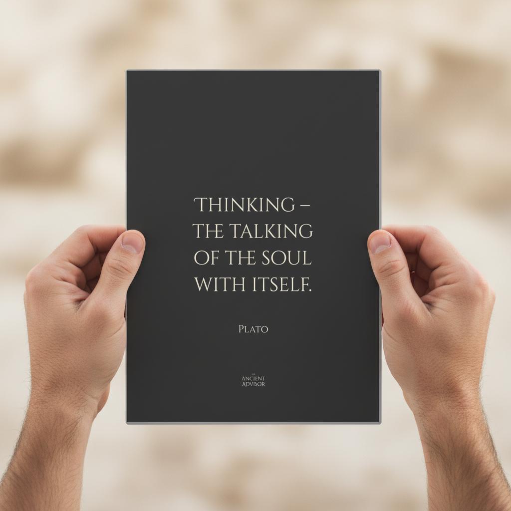 Thinking - the talking of the soul with itself. Inspirational Plato quote poster