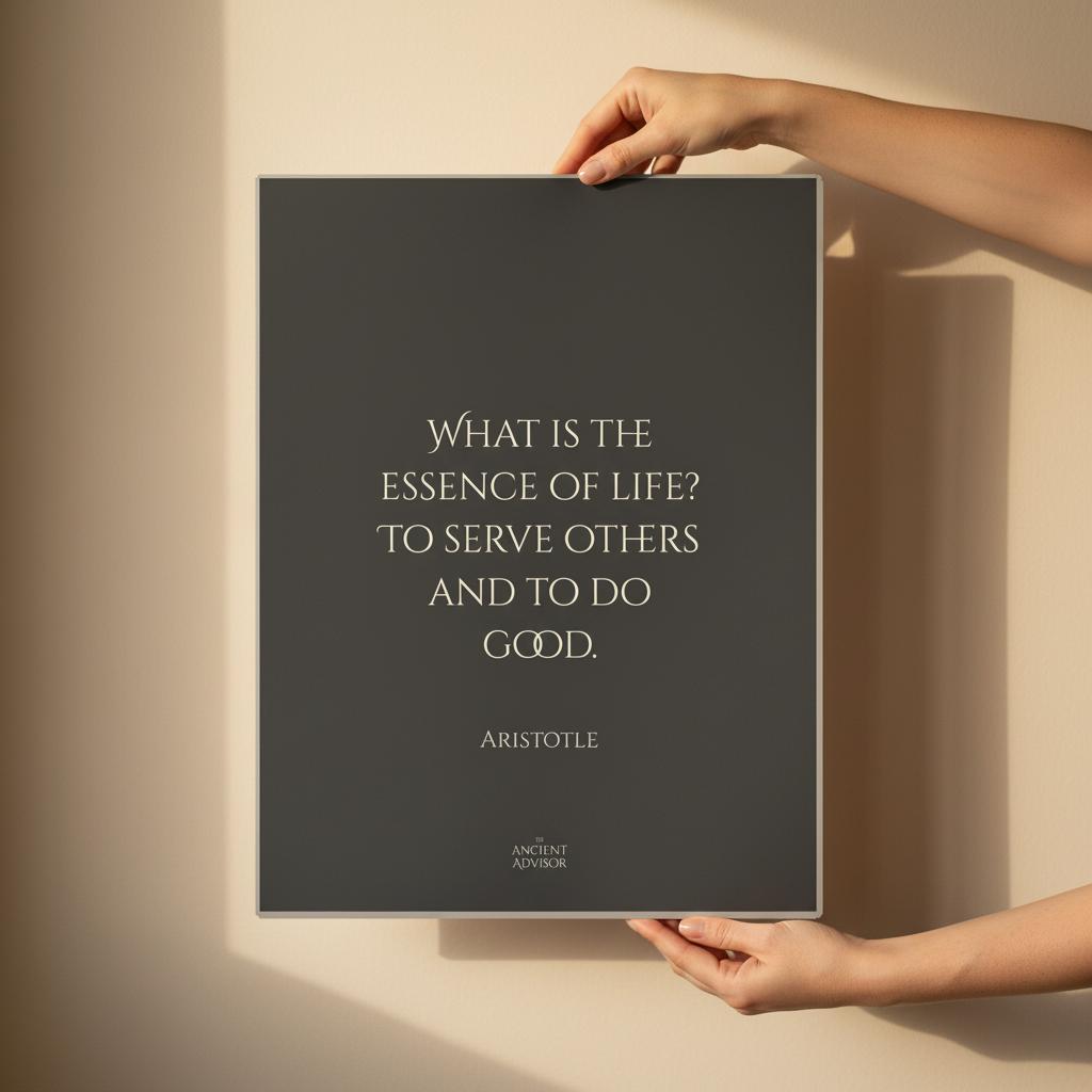 What is the essence of life? To serve others and to do good – Inspirational Aristotle poster