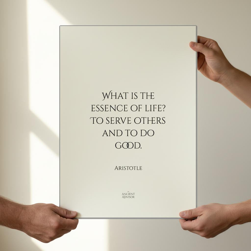 What is the essence of life? To serve others and to do good – Inspirational Aristotle poster