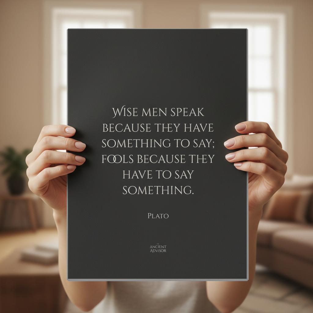 Wise men speak because they have something to say... Inspirational Plato poster