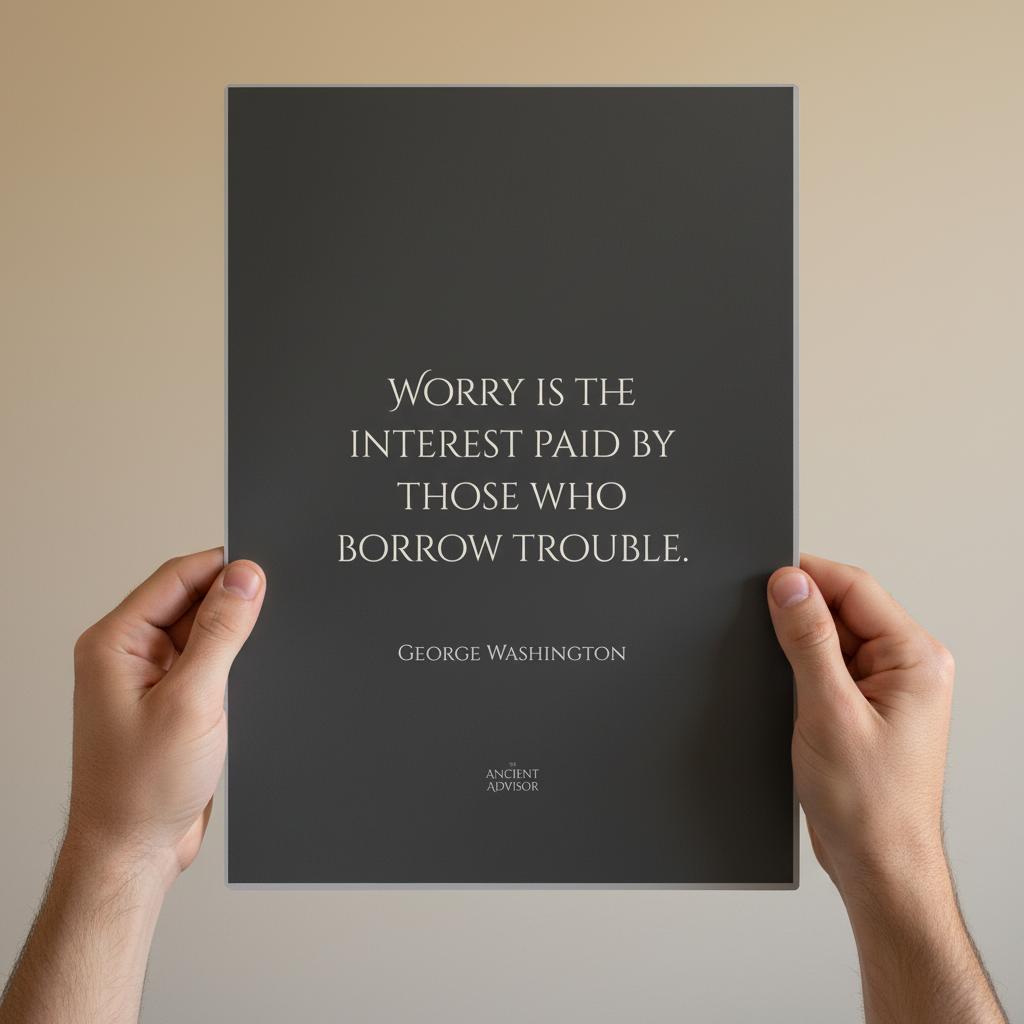 Worry is the interest paid by those who borrow trouble... George Washington poster quote