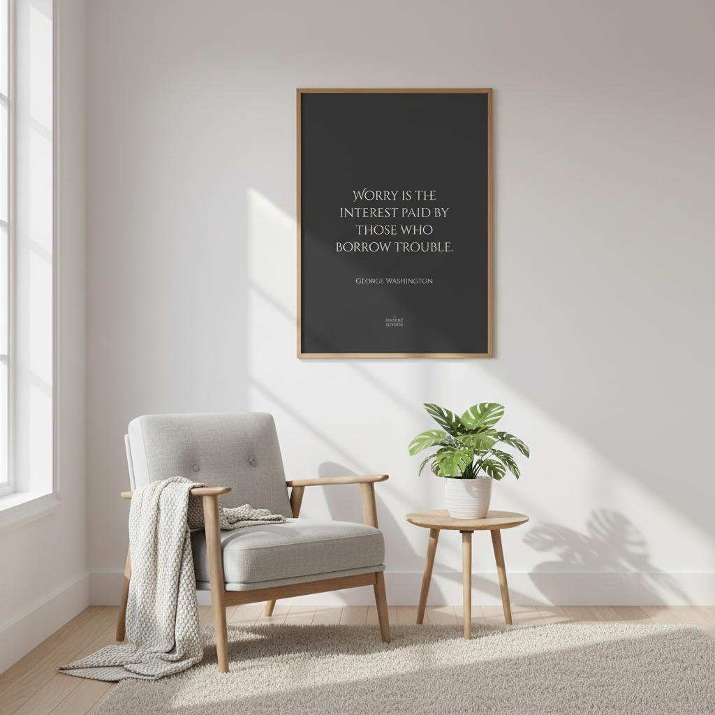 Worry is the interest paid by those who borrow trouble... George Washington poster quote